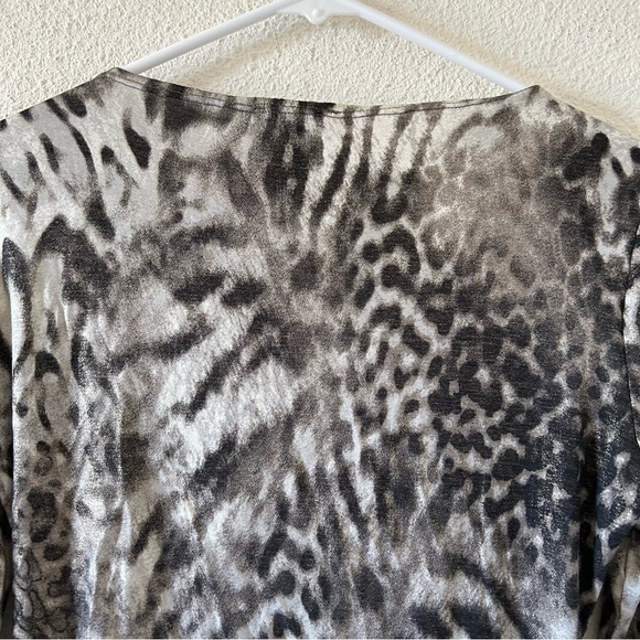 Cache Women’s Faux Wrap Top Small Cheetah Print Pullover Party Dressy Date - Picture 10 of 12